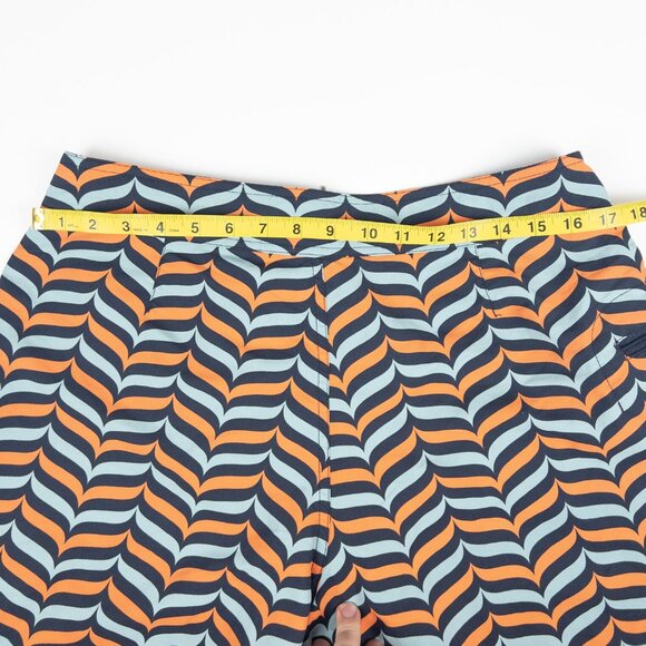 Patagonia Wavefarer Board Shorts Men's 34 Orange Blue Wavy Print Unlined Beach - Picture 9 of 11